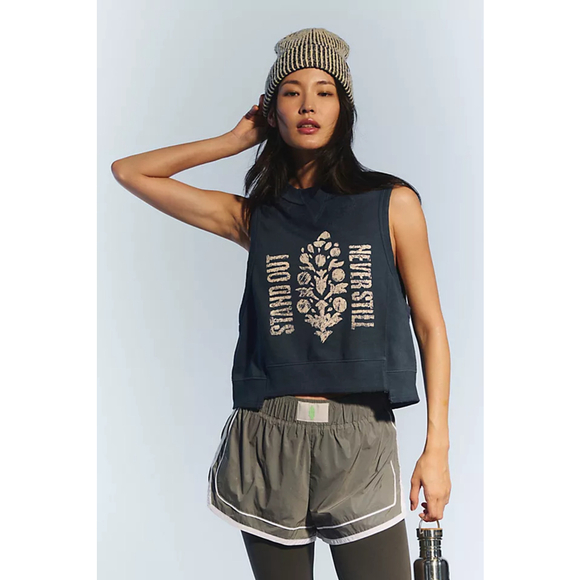 Free People Tops - FREE PEOPLE MOVEMENT Athletic Blue CROP SWEATSHIRT Intercept TANK TOP WOMENS L